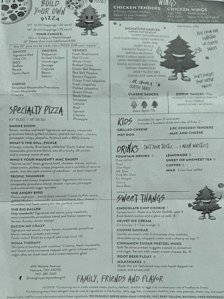 Naughty Pine Pizza Bar & Grill  Menu image 4